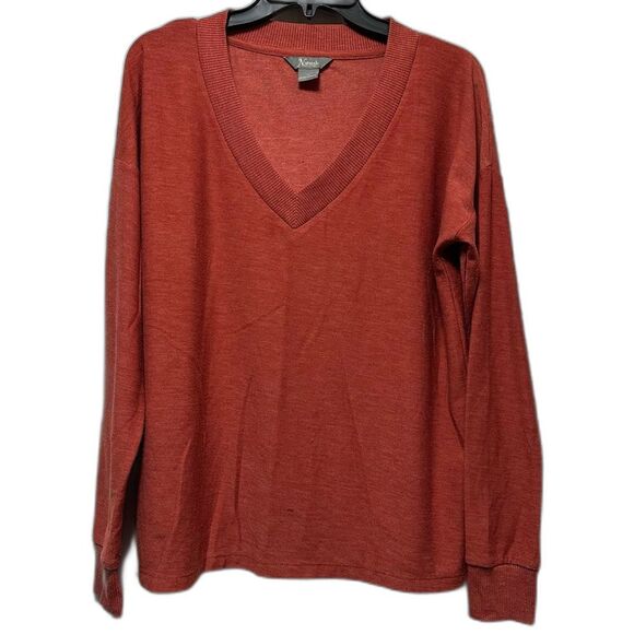 Natural Reflections V-Neck Sweater Orange Woman's (33) - Picture 1 of 3